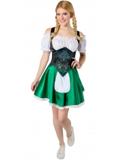 Barmaid Costume Beer Girl Costume Green - Womens Oktoberfest Costumes